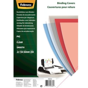 Copertine in PVC per rilegatura Fellowes - A3 - 180 µm - Trasparente - 53764 (conf.100)-0