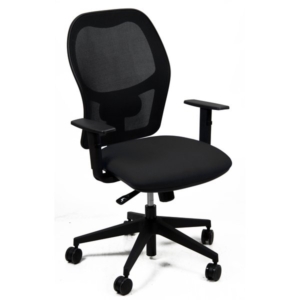 sedia ufficio in pelle nera girevole modello HUBBLE