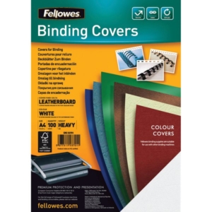 Copertine per rilegatura in similpelle A3 Fellowes Delta - cartoncino goffrato - 250 g/m² - Nero (conf.100)-0