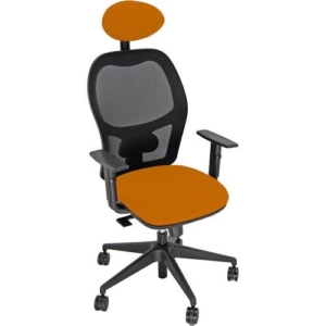 Sedia per ufficio con braccioli Arancione HUBBLE GRAFIX UNISIT - con poggiatesta e schienale in rete - polipropilene-0