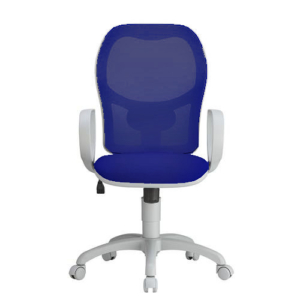 Sedia per ufficio Blu HUBBLE HUHU UNISIT struttura Grigia - tessuto ignifugo - schienale in rete-0