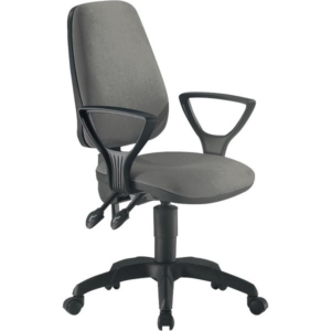 Sedia girevole per scrivania Unisit Leda LDAY Eco smart - schienale alto - rivestimento ignifugo Grigio scuro - Braccioli opzionali-0