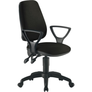 Sedia girevole per scrivania Unisit Leda LDAY Eco smart - schienale alto - rivestimento ignifugo Nero - Braccioli opzionali-0