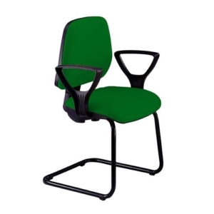 Sedia a slitta Verde per visitatore Unisit Cigno - polipropilene - braccioli opzionali-0