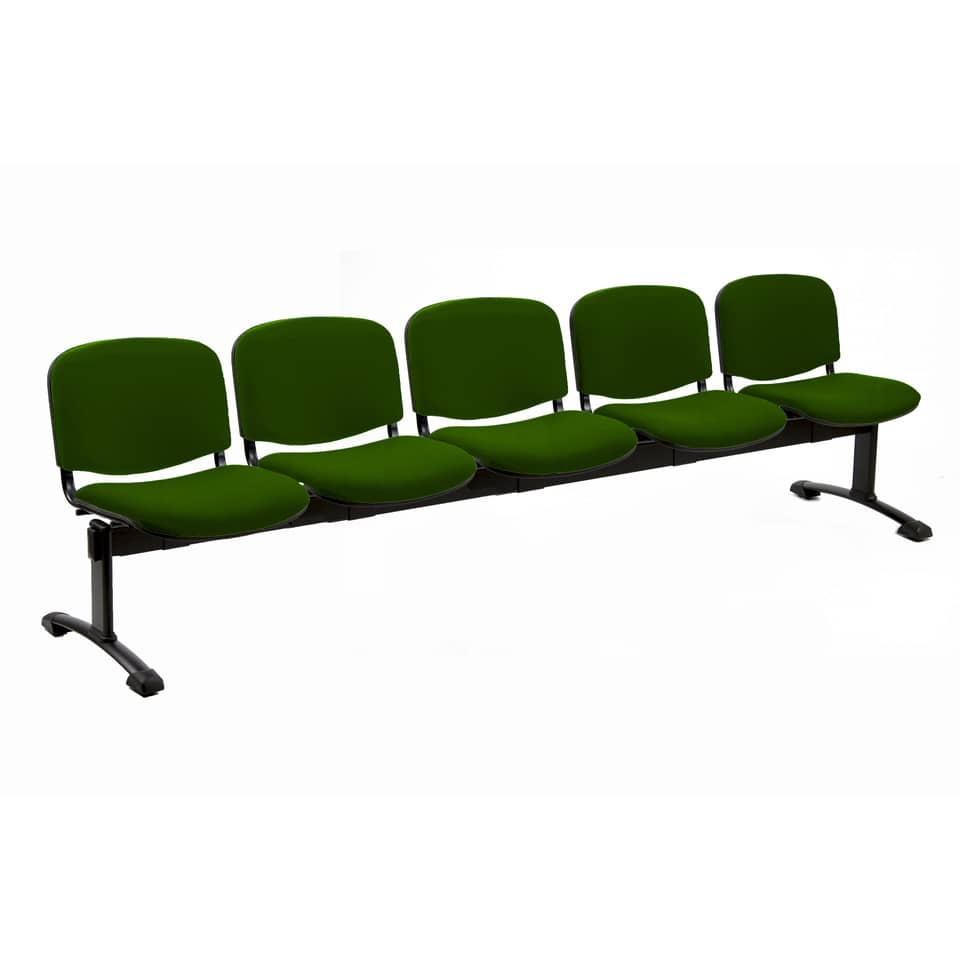 panca da attesa 5 posti di colore verde - Loveoffice
