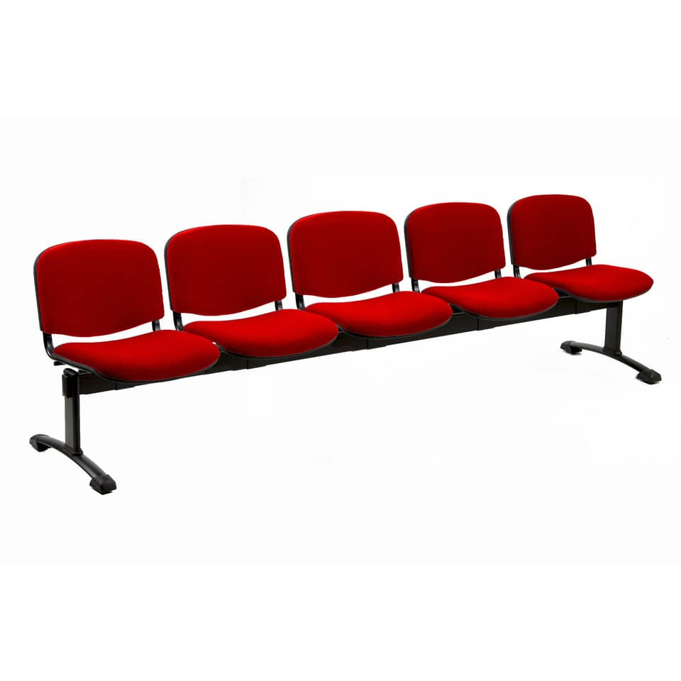 Panca 5 posti - Agata DADO UNISIT - ignifugo - Rosso - D55P/IR-0 - Loveoffice
