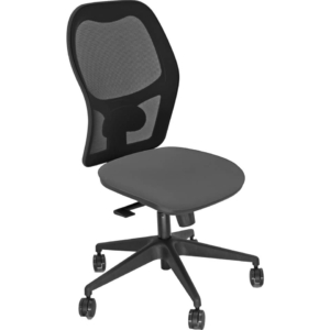 Sedia da ufficio Hubble HUHU UNISIT schienale in rete Nero - rivestimento in pelle Grigio - Braccioli opzionali-0
