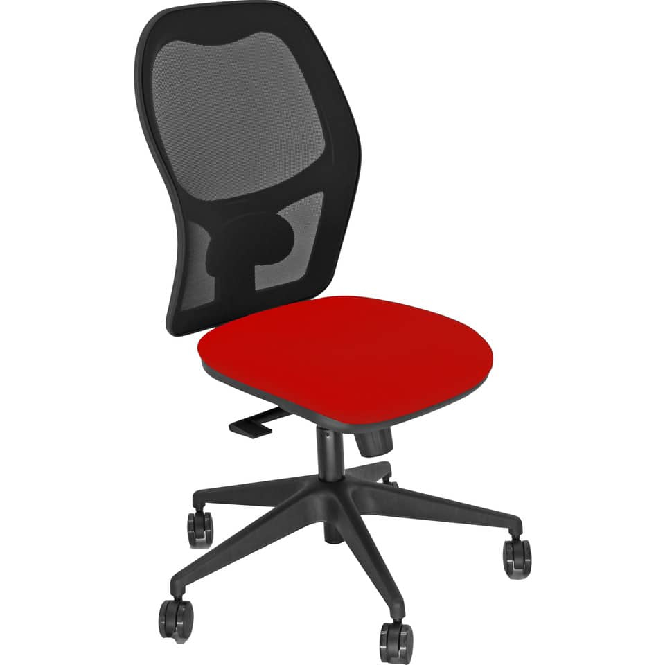 Sedia da ufficio Hubble HUHU UNISIT schienale in rete Nero - rivestimento in polipropilene Rosso - Braccioli opzionali-0 - Loveoffice