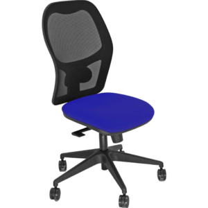 Sedia da ufficio Hubble HUHU UNISIT schienale in rete Nero - rivestimento in poliestere Blu - Braccioli opzionali-0
