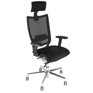 sedia direzionale in pelle nera COTPG