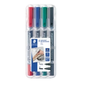 Pennarelli doppia punta indelebili Staedtler Lumocolor® permanent duo - 0,6-1,5 mm - assortito (conf.4)-0