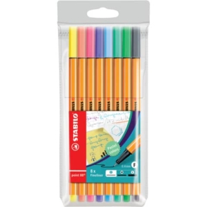 Fineliner point 88® Stabilo - 0,4 mm - Assortito pastell (conf.8)-0