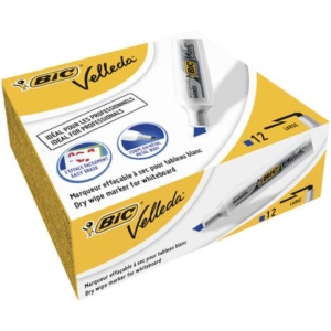 Pennarelli per lavagne Bianche Bic Velleda 1781 - Blu - scalpello - 3,2-5,5 mm (conf.12)-0