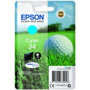 Originale Epson Ink-jet C13T34624010 Cartuccia Pallina da golf Durabrite Ultra 34 - 4,2 ml Ciano-0