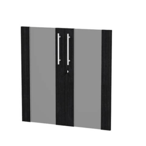 Coppia ante in vetro per mobile basso Artexport Flora Nero venato - L80 H77 SP. 1,8 cm - 91068M/8-0