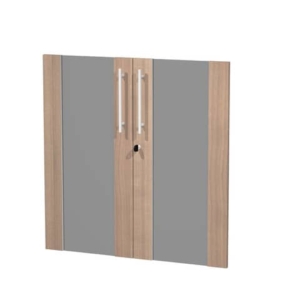 Coppia ante in vetro mobile basso Artexport Flora Noce arabis - L80 H77 SP. 1,8 cm - 91068M/K-0