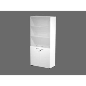 Armadio componibile Artexport 2898 - vetro e melaminico - L90 P45,8 H200 cm - Bianco -0