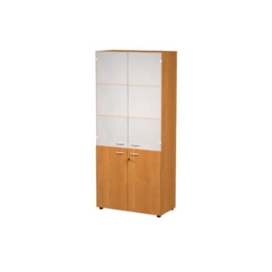 Armadio componibile Artexport 2898 - vetro e melaminico - L90 P45,8 H200 cm - Noce-0