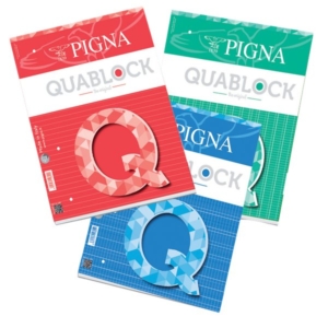 Blocchi collati Quablock Pigna - A4 - 1R - 80 g/m² - 50 fogli (conf.5)-0