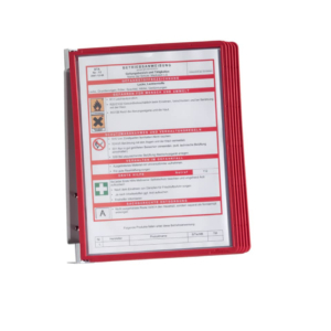 Leggio da parete supporto da muro in metallo Vario® Wall 5 Durable - 5 pannelli - A4 - Rosso-0