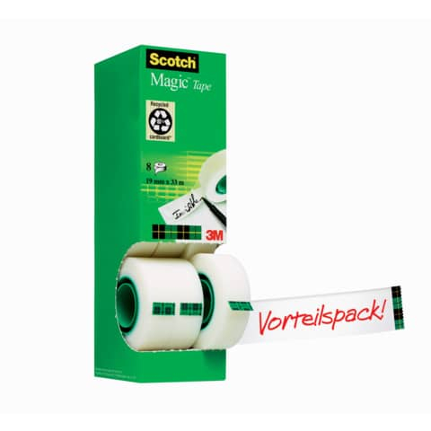 Value Pack nastro adesivo Trasparente opaco Scotch® Magic™ 810 - 19 mm x 33 m (conf.8)-0 - Loveoffice