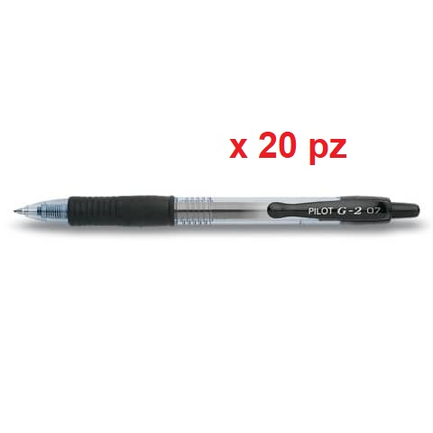 Penne Gel a scatto Pilot G-2 - 0,7 mm - Nero (conf.20)-0 - Loveoffice