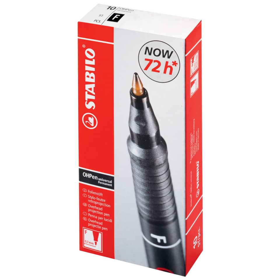 Stabilo Pennarelli indelebili Neri - Stabilo OHPen Universal - fine - 0,7 mm (conf.10)-184724 - Loveoffice