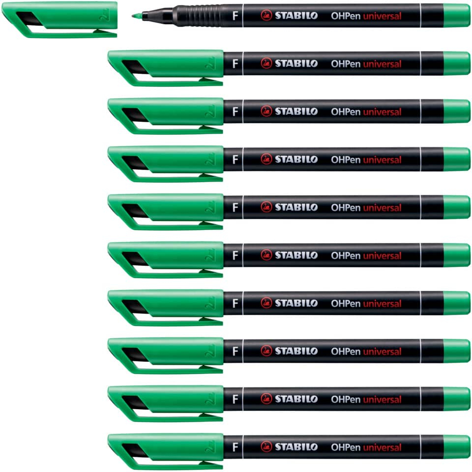 Stabilo Pennarelli indelebili Verdi - Stabilo OHPen Universal - fine - 0,7 mm (conf.10)-0 - Loveoffice