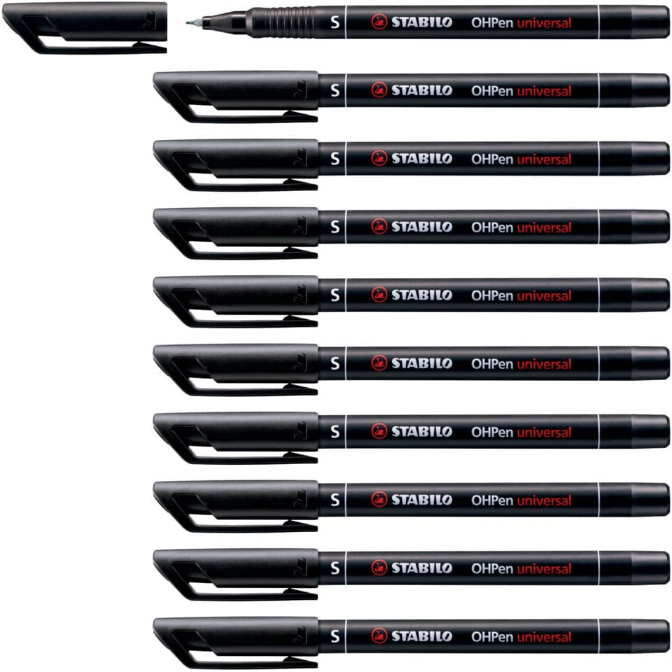 Stabilo Pennarelli indelebili Neri - Stabilo OHPen Universal - superfine - 0,4 mm (conf.10)-0 - Loveoffice