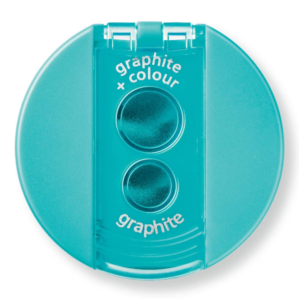 Temperamatite con contenitore Staedtler Noris a 2 fori 512 006 cyan Verde Tiffany-92978 - Loveoffice