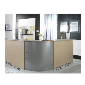 Bancone reception Alessandria Unisit color Acero - 176x176 cm-0