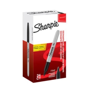 Pennarelli permanenti Neri Sharpie Fine - F - punta conica 1 mm (special pack 24)-0