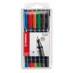 Penne Stabilo OHPen universal Superfine (S) 0,4 mm Assortito - 841/6 (astuccio da 6)-0
