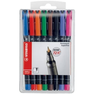 Penne Stabilo OHPen universal Superfine (S) 0,4 mm Assortito - 841/8 (astuccio da 8)-0