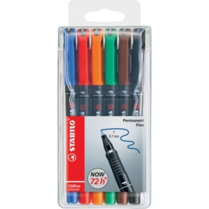 Penne Stabilo OHPen universal Fine (F) 0,7 mm Assortito - 842/6 (astuccio da 6)-0