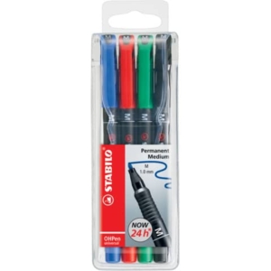Penne Stabilo OHPen universal Medio (M) 1 mm Assortito - 843/4 (astuccio da 4)-0