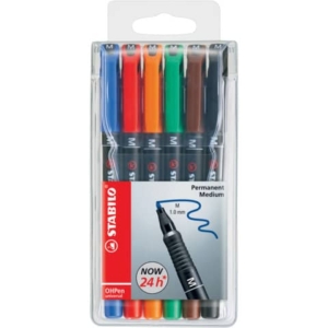 Penne Stabilo OHPen universal Medio (M) 1 mm Assortito - 843/6 (astuccio da 6)-0