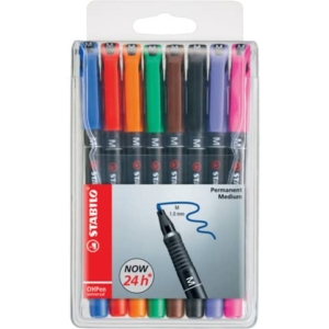 Penne Stabilo OHPen universal Medio (M) 1 mm Assortito - 843/8 (astuccio da 8)-0