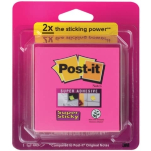 Ricariche foglietti Post-it® Super Sticky - Notes - Bora Bora - 76x76 mm (conf.6 blocchetti da 90 fogli Rosso rubino, Verde smeraldo, Acqua marina)-0