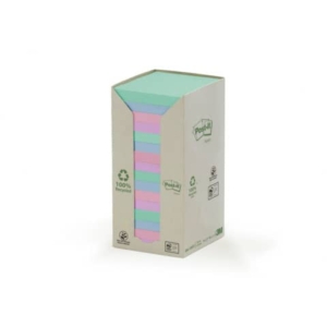 Foglietti Post-it® Notes in carta riciclata Assortito pastello - 76x76 mm - 654-1RPT (conf.16 blocchetti da 100 ff)-0