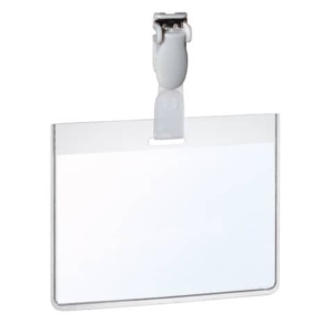 Portanomi con clip DURABLE EUROBADGE tasca chiusa pvc Trasparente inserto 60x90mm - 814319 (conf.25)-0