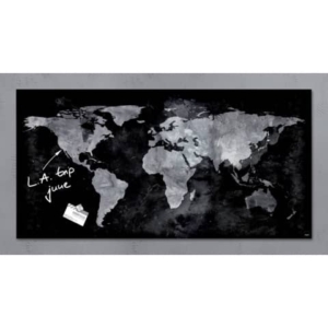 Lavagna magnetica in vetro Artverum SIGEL 910x460x15 mm Worldmap-0