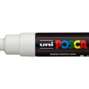 Pennarello Uniposca Bianco a tempera Uni-Ball punta a scalpello 8 mm-0