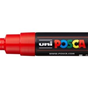 Pennarello Uniposca Rosso a tempera Uni-Ball punta a scalpello 8 mm-0