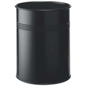 Cestino gettacarte DURABLE cilindrico con superficie perforata acciaio 15 litri - Nero - 330001-0