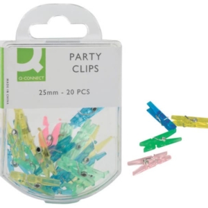 Mini-mollette fermacarte Q-Connect 25 mm colori assortiti - KF02034 (Scatola da 20)-0