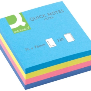 Foglietti riposizionabili Q-Connect Assortito ultra 76x76 mm blocchetto da 320 fogli - KF02514-0