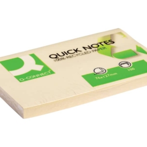 Foglietti riposizionabili Q-Connect 100% materiale riciclato 65 g/m² Giallo - 76x127 mm - KF05610 (12 blocchetti da 100 fogli)-0