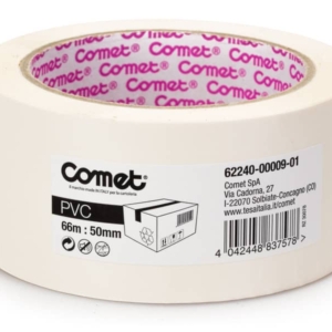 Nastro adesivo per la spedizione Comet PVC con adesivo in gomma naturale 50mm x 66m Bianco -0