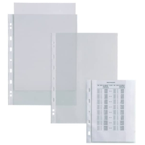 Buste a foratura universale Sei Rota Atla goffrate 150 Trasparente - 22x30 cm - buccia d'arancia (conf.25)-0